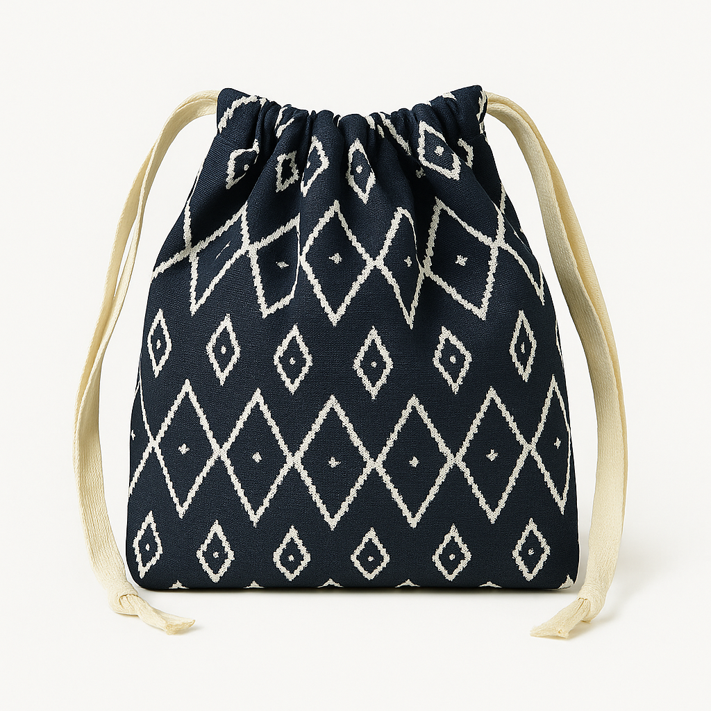 Indigo Sewing Kit -Make Your Own Plaid Drawstring Bag