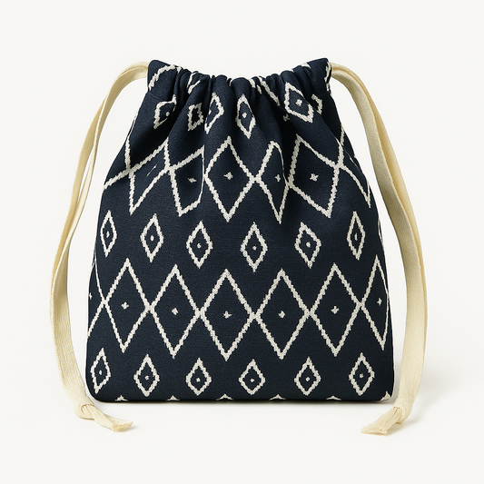 Indigo Sewing Kit -Make Your Own Plaid Drawstring Bag